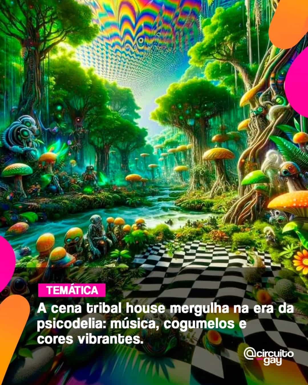 "Um delírio tribal, surreal e psicodélico" - Esta é uma das chamadas do tema em uma super