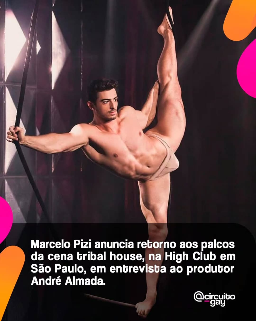 O artista circense Marcelo Pizzi anunciou em vídeo-entrevista ao produtor André Almada