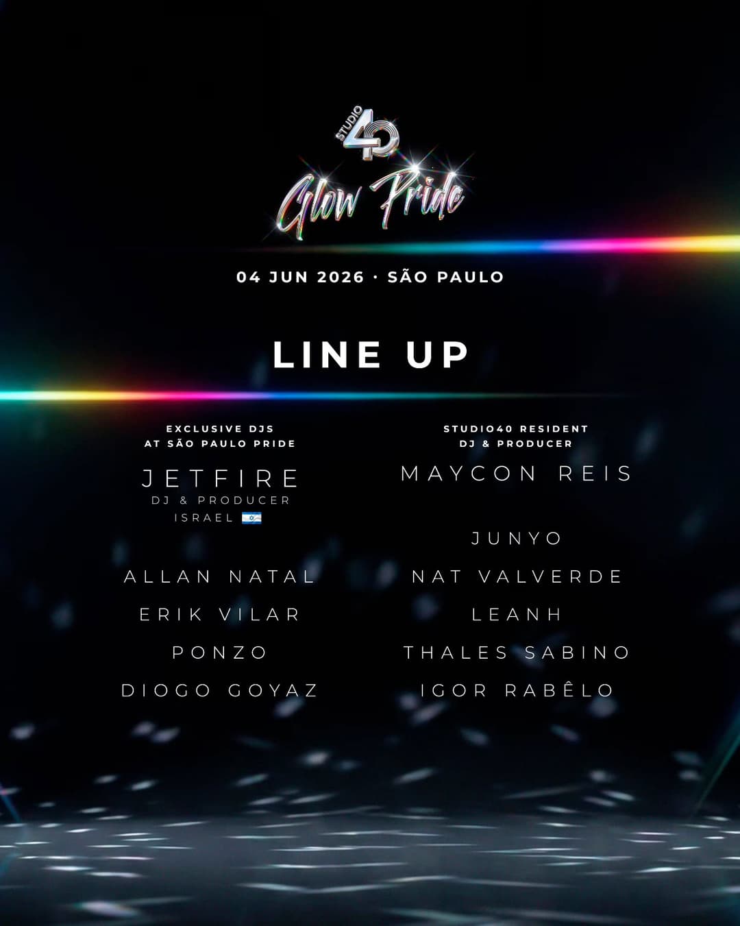 Em uma edição especial de Pride, a Studio40 chega com o tema GLOW para transformar São