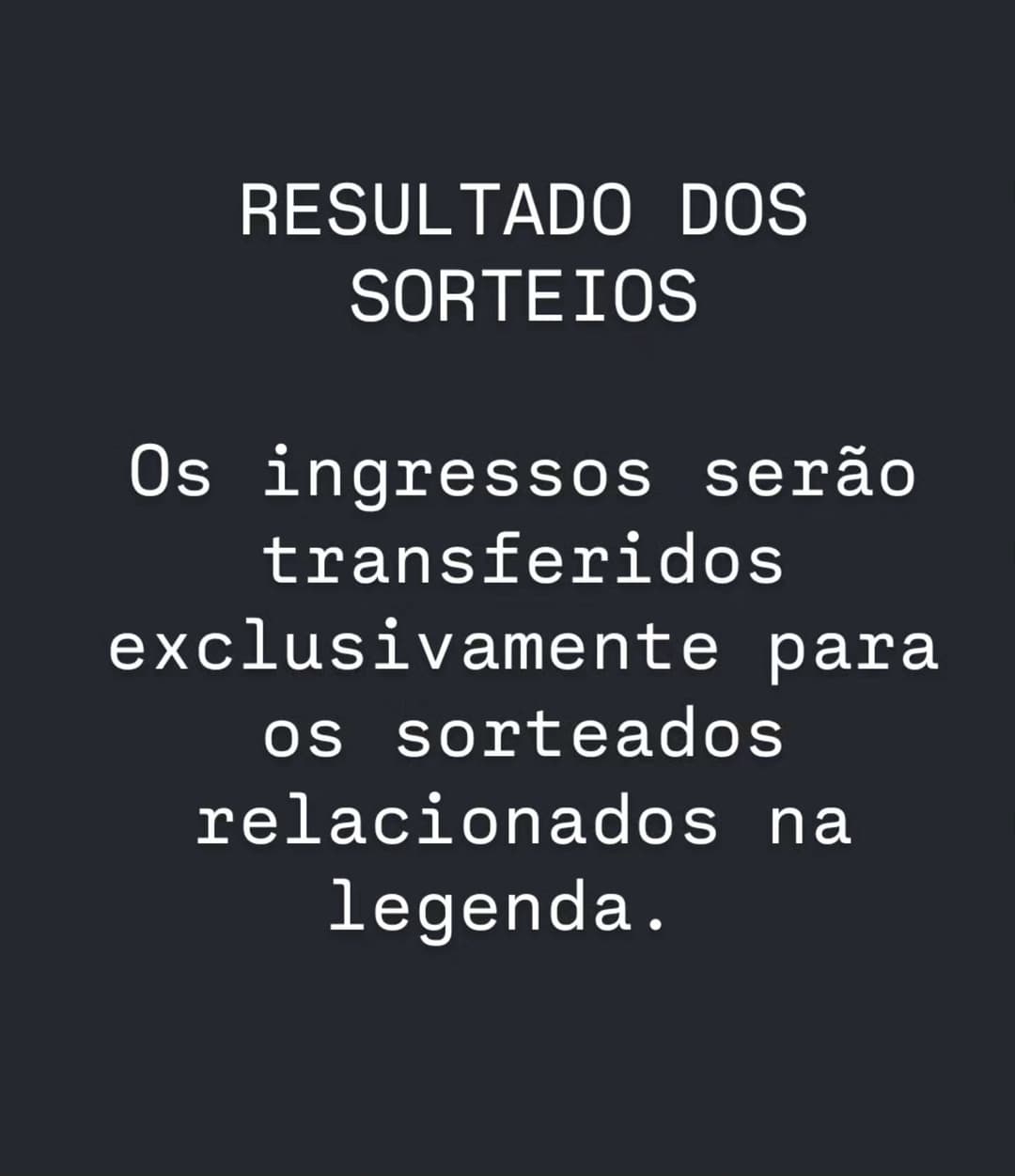 A seguir, a lista dos sorteados em cada festa