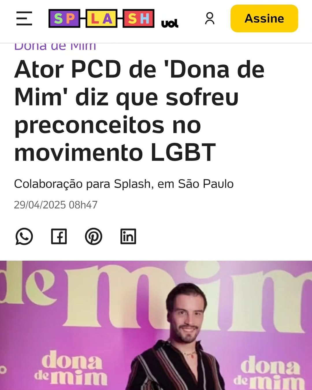 Ator Pedro Fernandes, 33, fala sobre preconceitos que sofreu por ser PCD e detalhe sobre