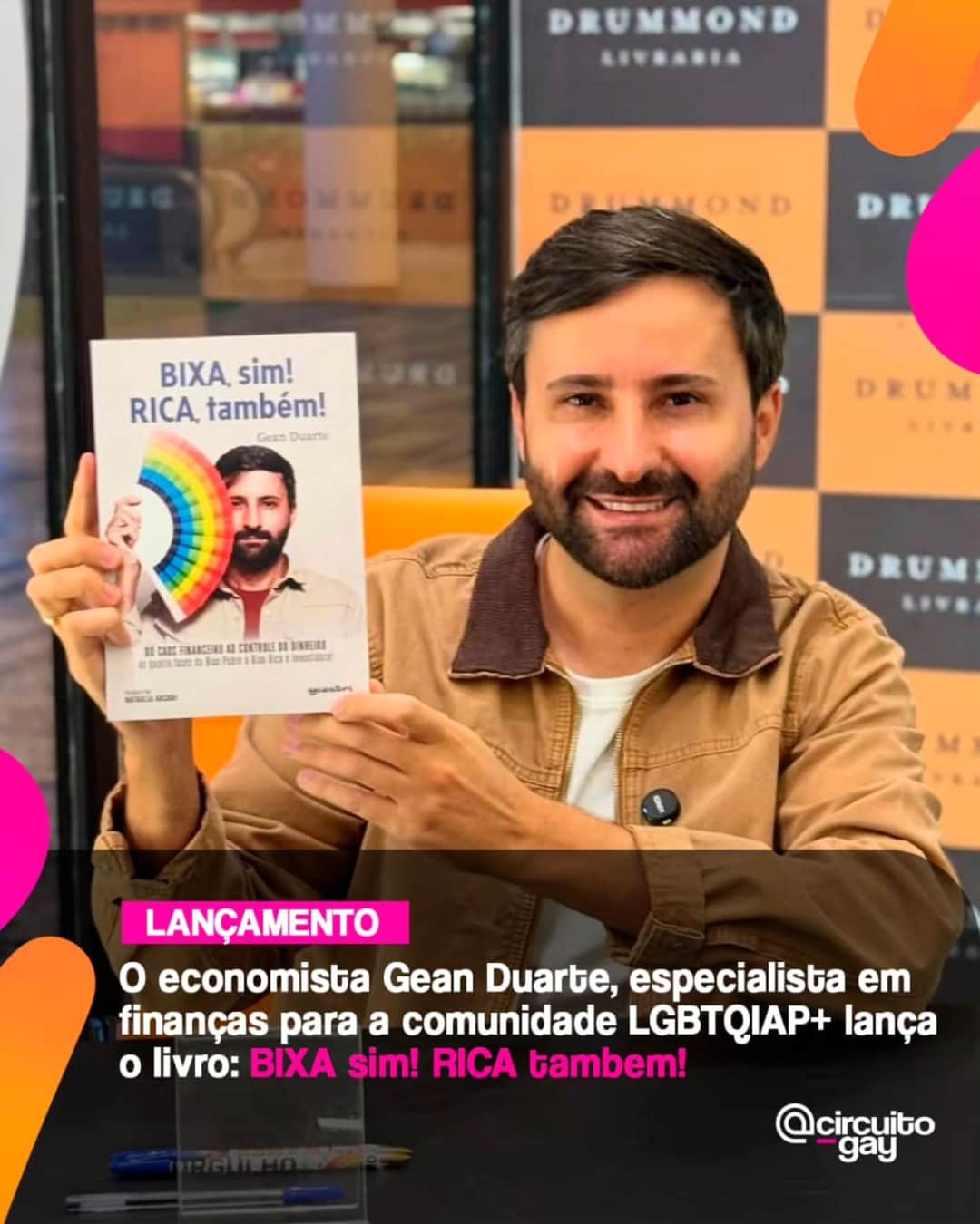 O economista e educador financeiro Gean Duarte @geanduarte acaba de lançar o livro Bixa, sim!