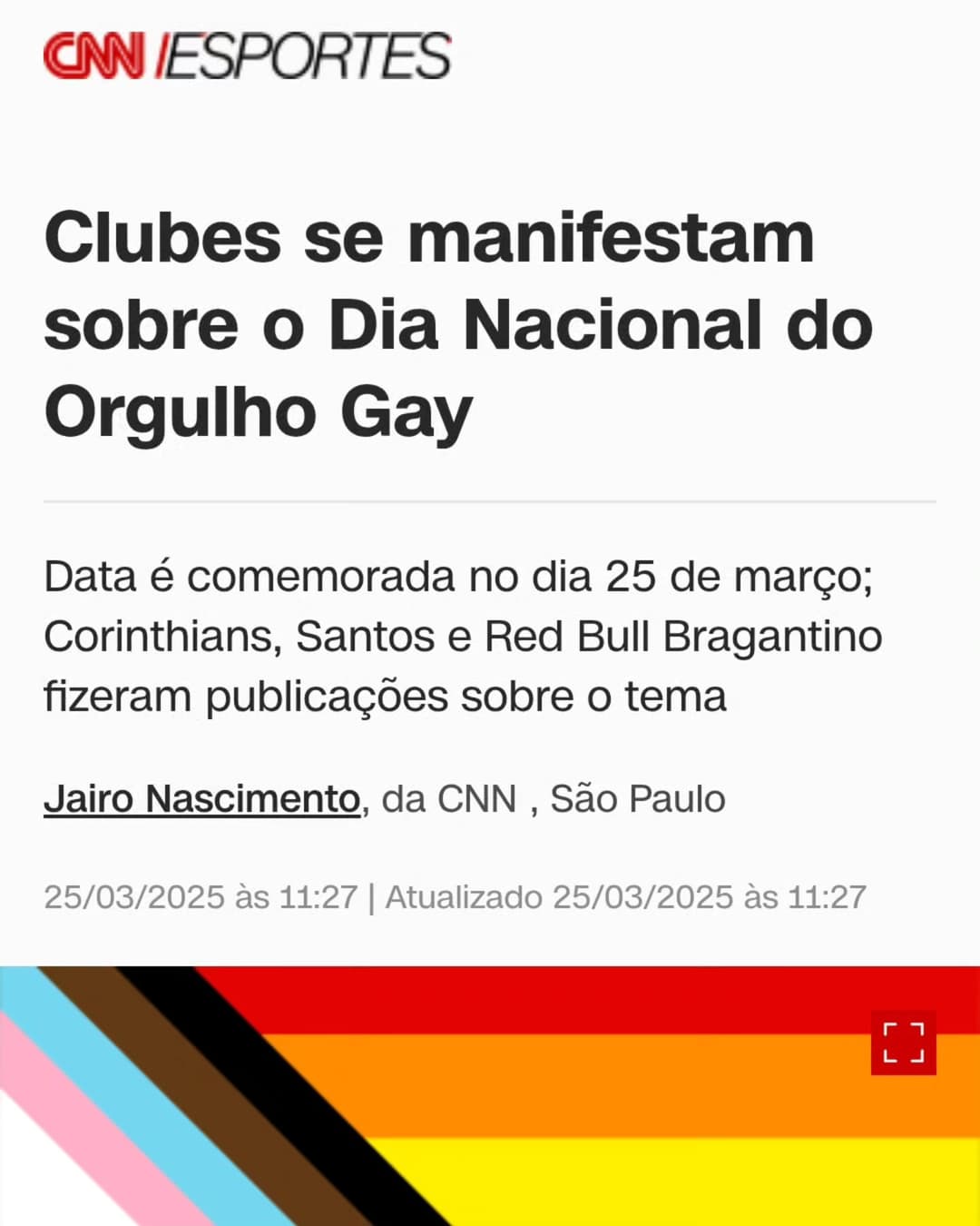 Clubes brasileiros se manifestaram sobre a comemoração do Dia Nacional do Orgulho Gay