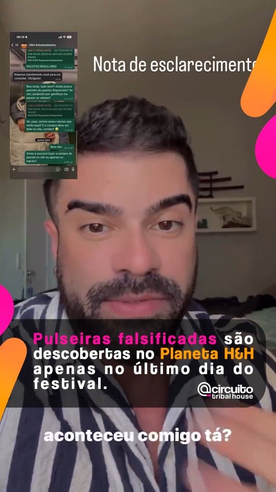 Aproximadamente 50 pessoas acessaram o Festival H&H com pulseiras falsificadas em seus 3