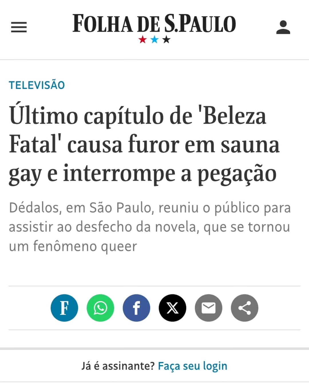 O episódio final da novela Beleza Fatal atraiu todos os públicos —literalmente